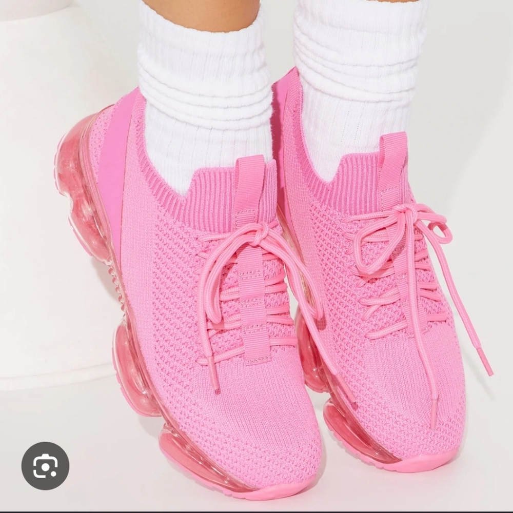 Fashion Nova Head Start Stylish Pink Knit Women's Sneakers 9
